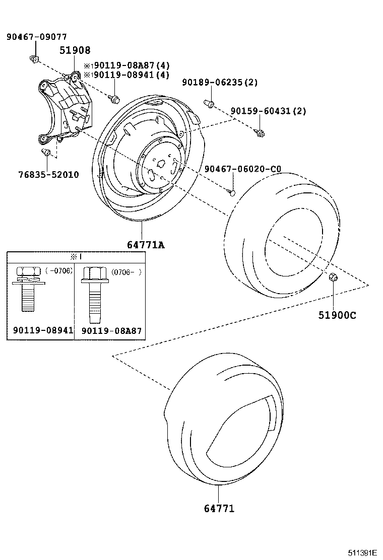  RAV4 VANGUARD |  SPARE WHEEL CARRIER