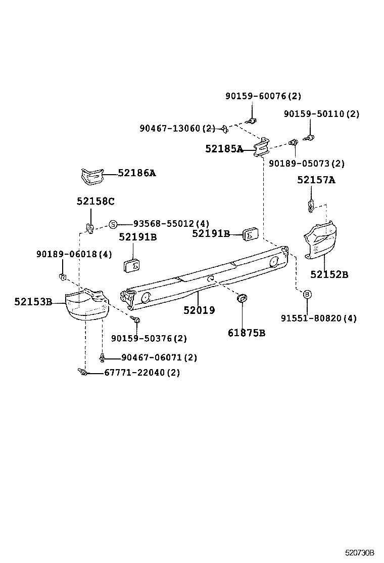  DYNA TOYOACE |  REAR BUMPER BUMPER STAY