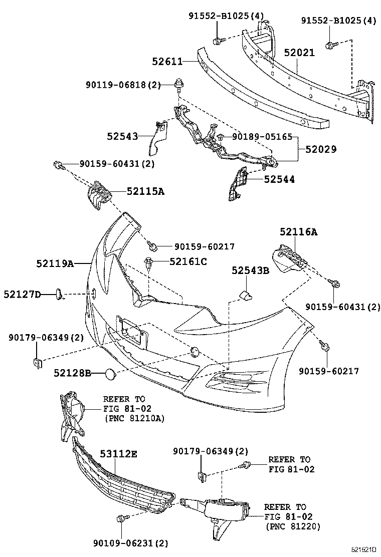  ESTIMA |  FRONT BUMPER BUMPER STAY