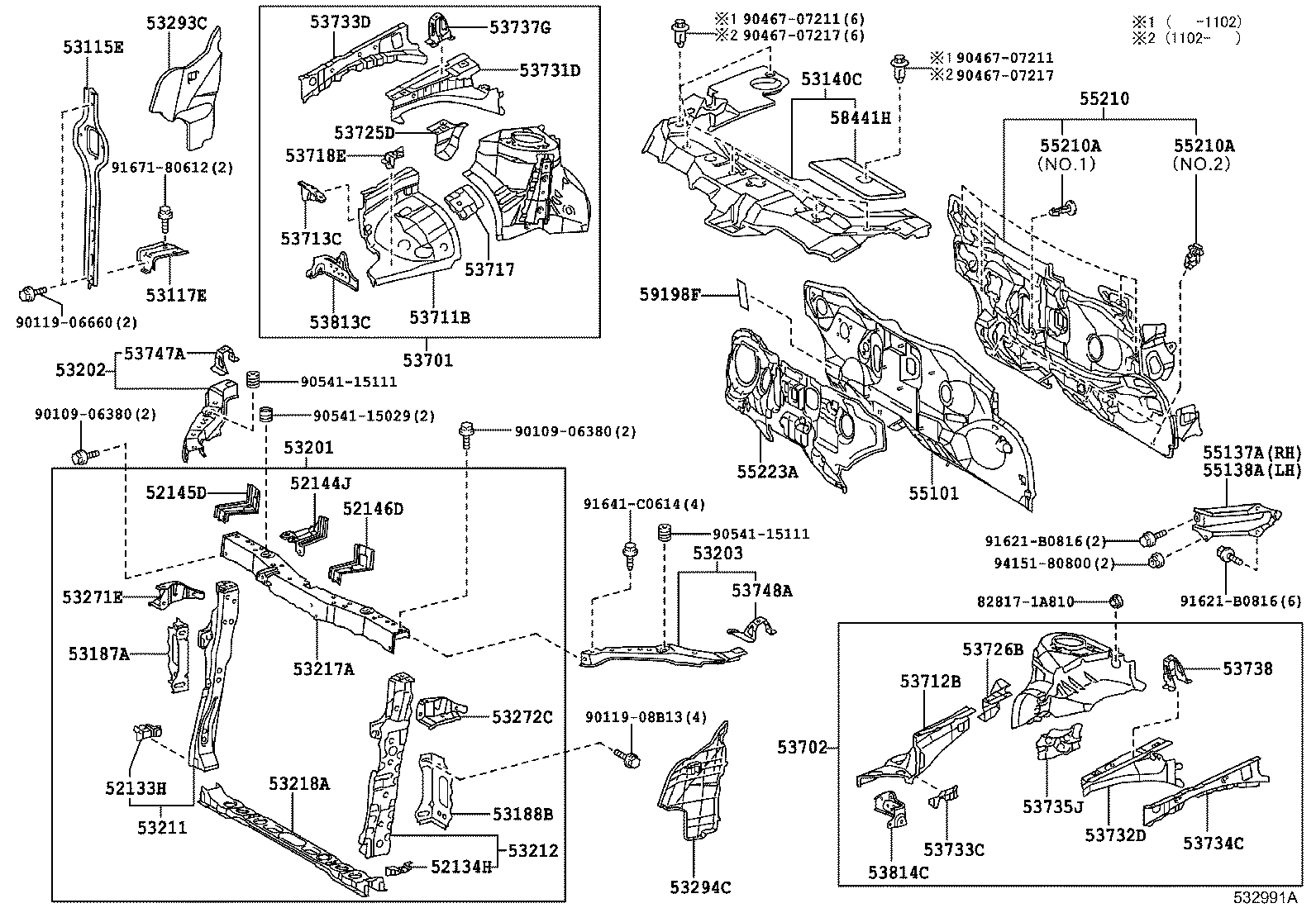  MARK X ZIO |  FRONT FENDER APRON DASH PANEL