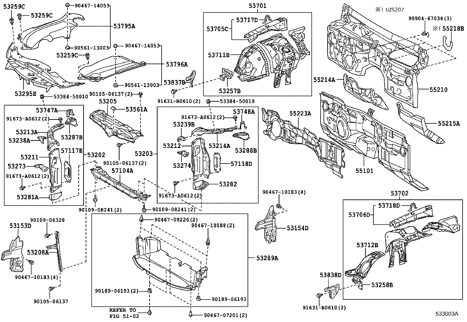  MAJESTA |  FRONT FENDER APRON DASH PANEL