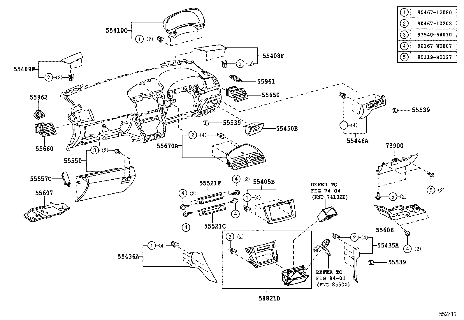 AVENSIS |  INSTRUMENT PANEL GLOVE COMPARTMENT