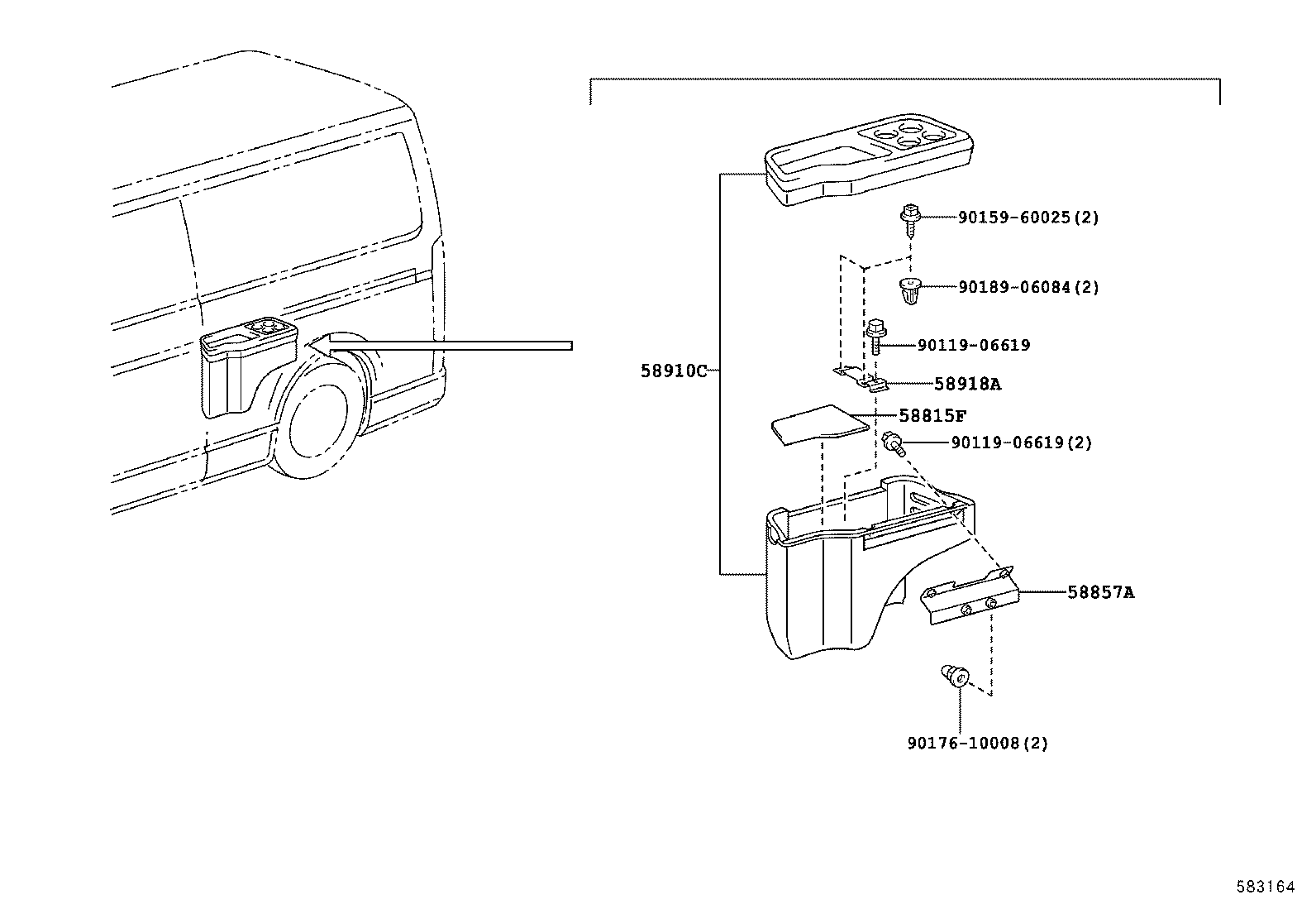  HIACE REGIUSACE |  CONSOLE BOX BRACKET