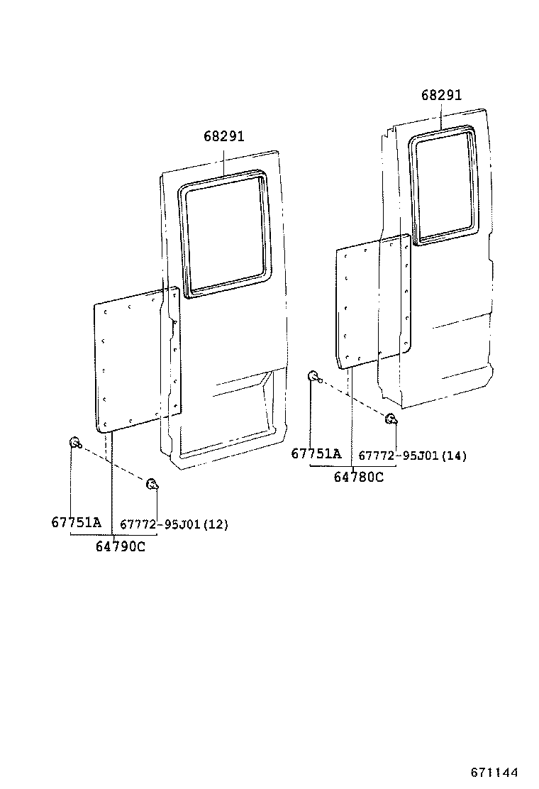  COASTER |  BACK DOOR PANEL GLASS
