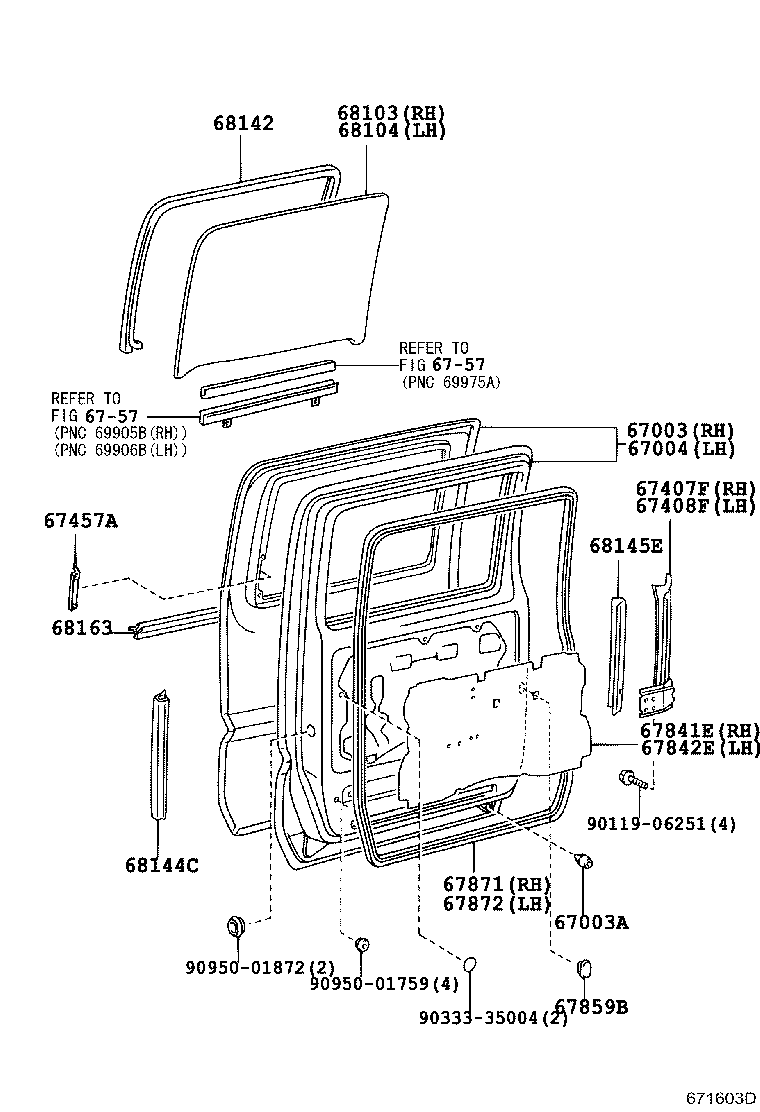  DYNA TOYOACE |  REAR DOOR PANEL GLASS