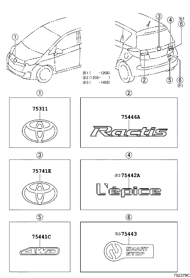  RACTIS |  EMBLEM NAME PLATE EXTERIOR INTERIOR
