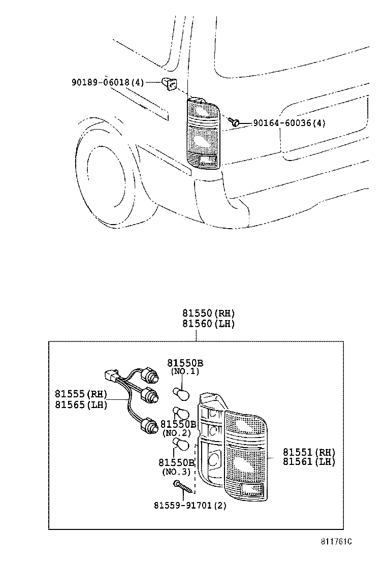  DYNA TOYOACE |  REAR COMBINATION LAMP