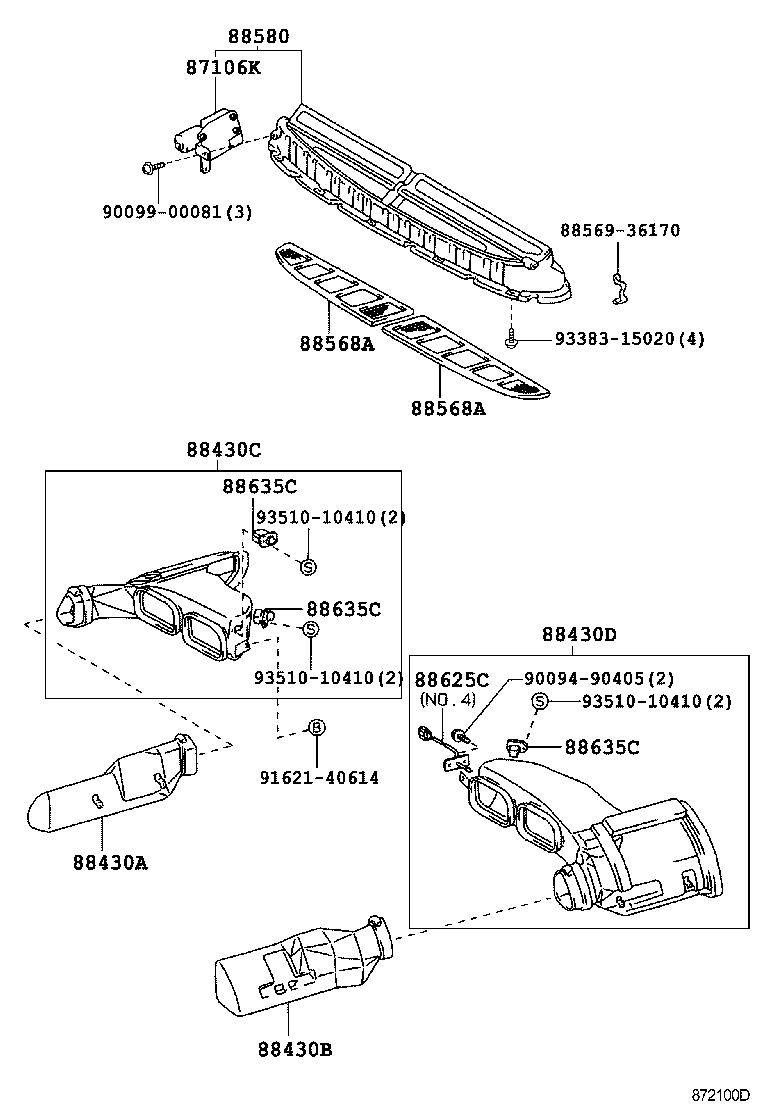  COASTER |  HEATING AIR CONDITIONING CONTROL AIR DUCT