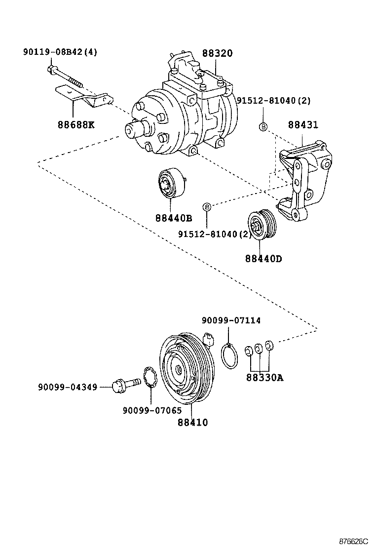  DYNA TOYOACE |  HEATING AIR CONDITIONING COMPRESSOR