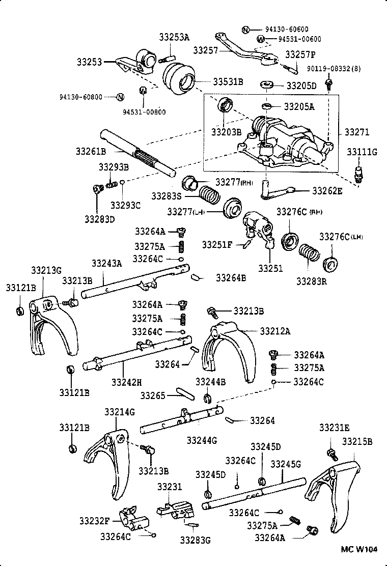  COASTER |  GEAR SHIFT FORK LEVER SHAFT MTM