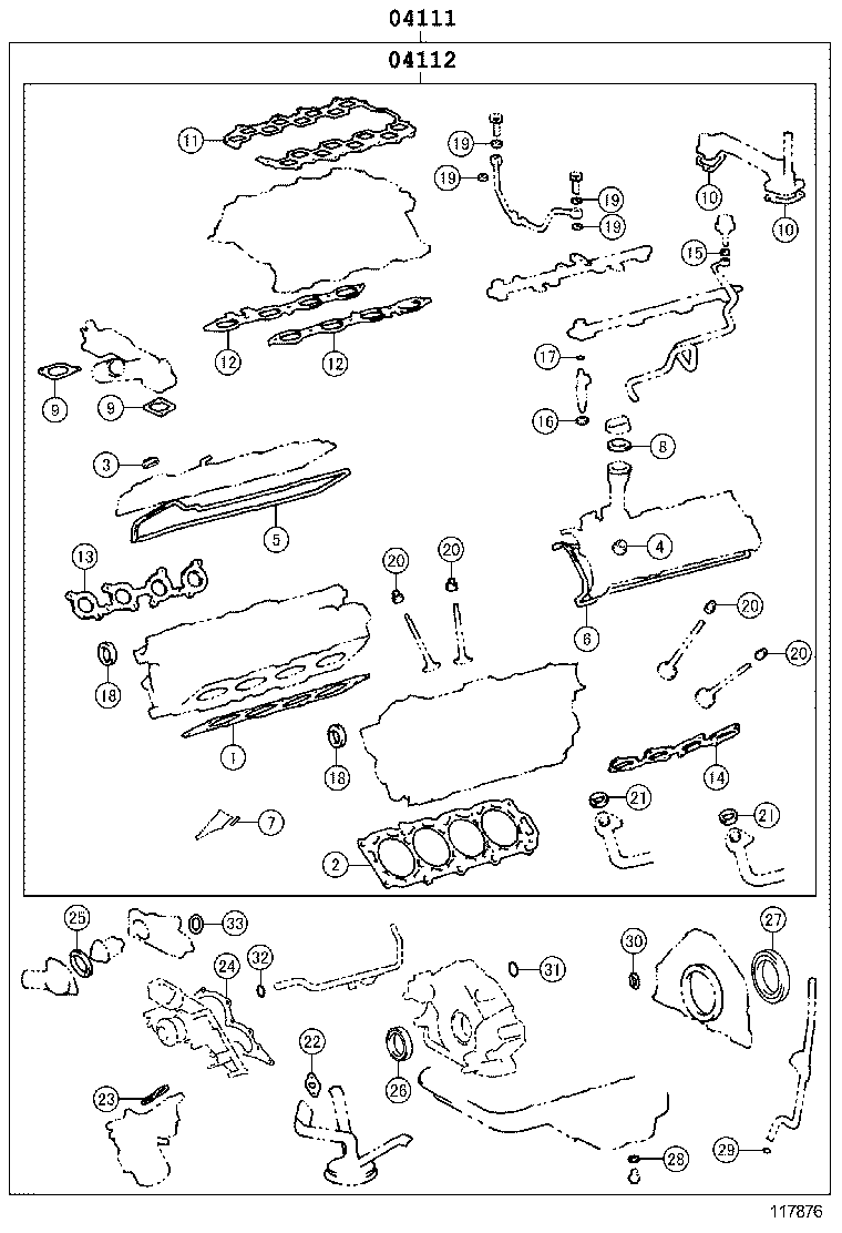  LAND CRUISER 100 |  ENGINE OVERHAUL GASKET KIT