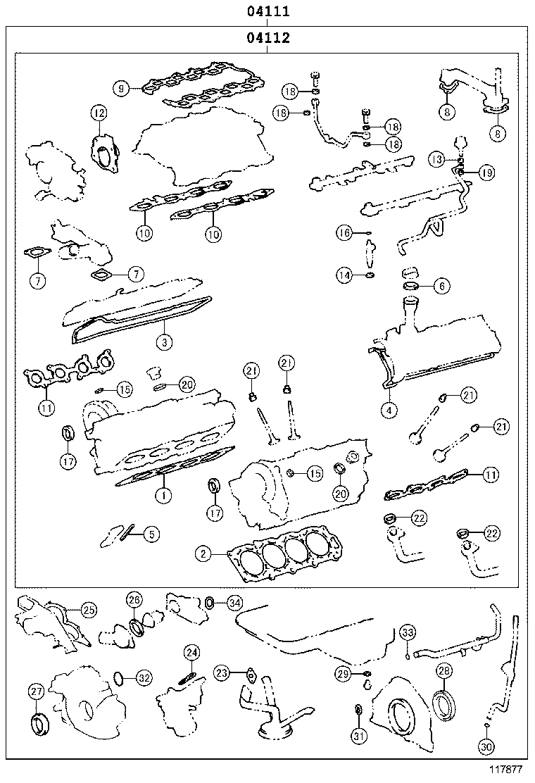  LAND CRUISER 100 |  ENGINE OVERHAUL GASKET KIT