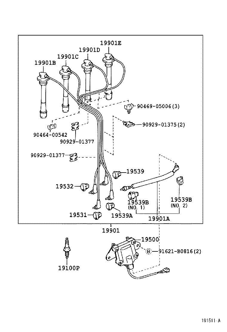 DYNA TOYOACE |  IGNITION COIL SPARK PLUG