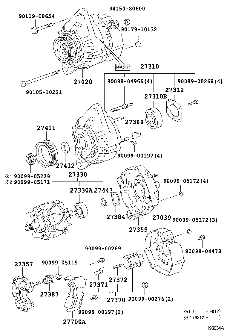  LITE TOWNACE NOAH V |  ALTERNATOR