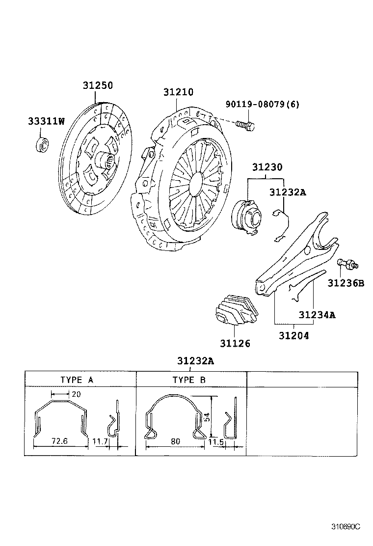  DYNA TOYOACE |  CLUTCH RELEASE FORK