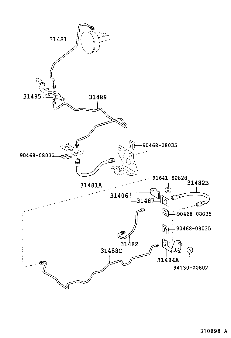  DYNA TOYOACE |  CLUTCH PEDAL FLEXIBLE HOSE