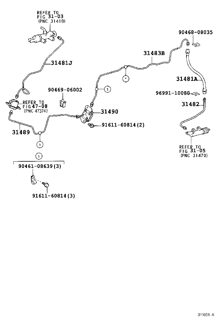  LITE TOWNACE |  CLUTCH PEDAL FLEXIBLE HOSE