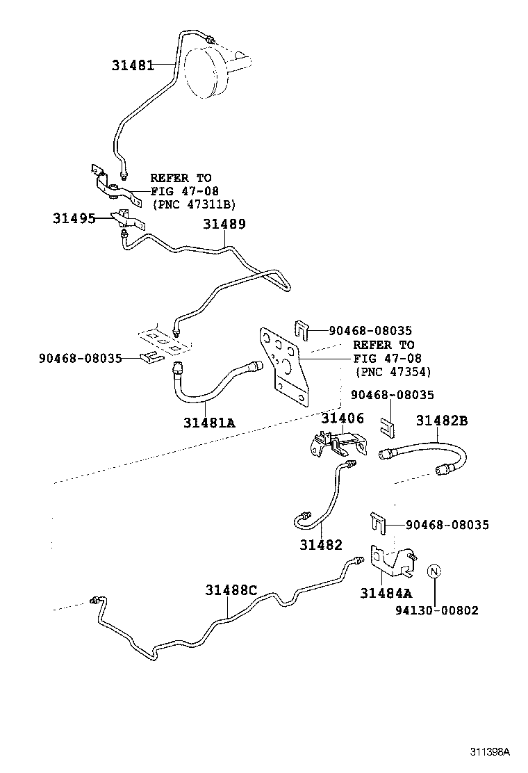 DYNA TOYOACE |  CLUTCH PEDAL FLEXIBLE HOSE
