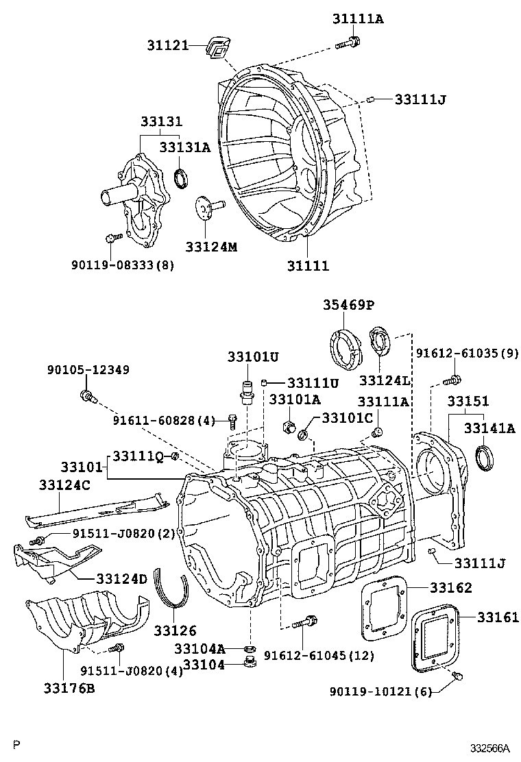 DYNA TOYOACE | CLUTCH HOUSING TRANSMISSION CASE MTM