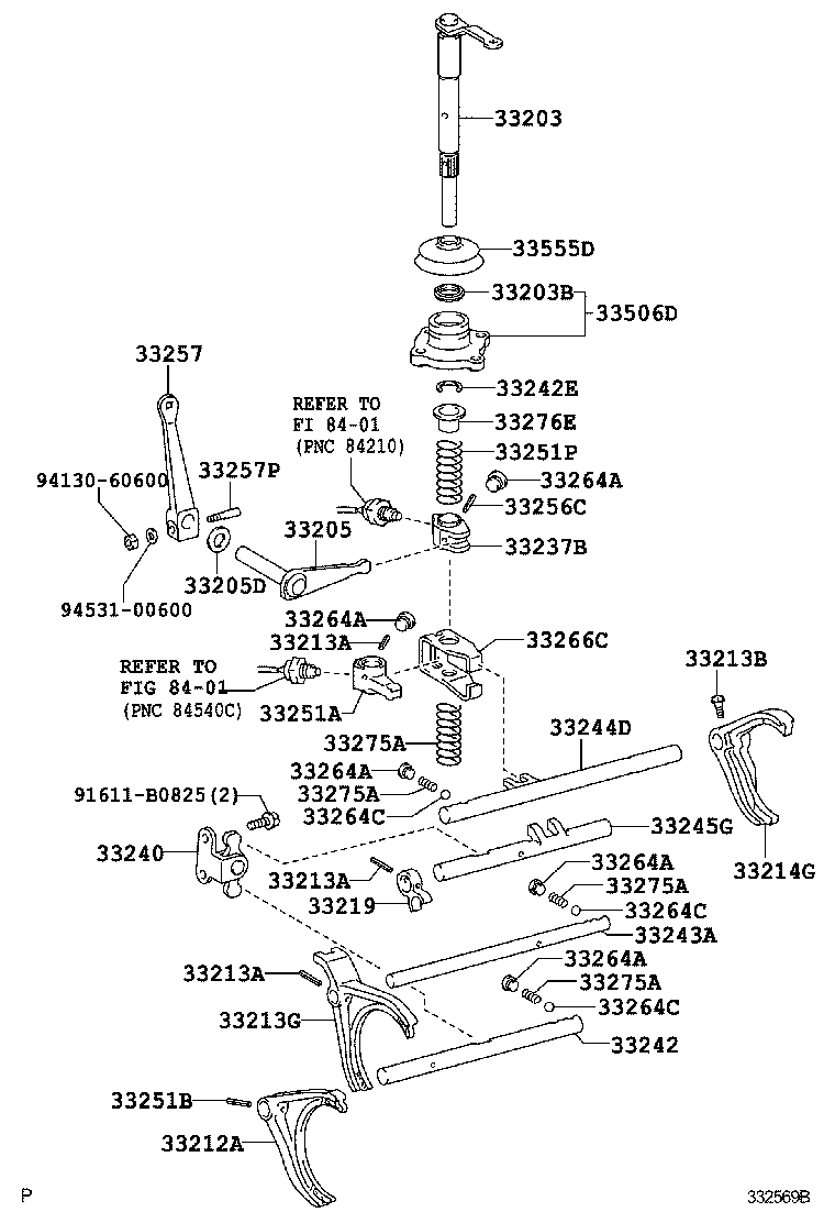 DYNA TOYOACE | GEAR SHIFT FORK LEVER SHAFT MTM