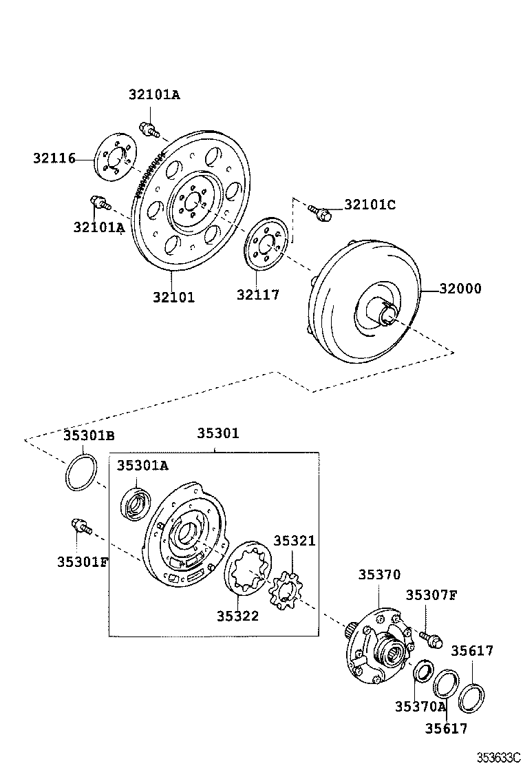  CALDINA |  TORQUE CONVERTER FRONT OIL PUMP CHAIN ATM