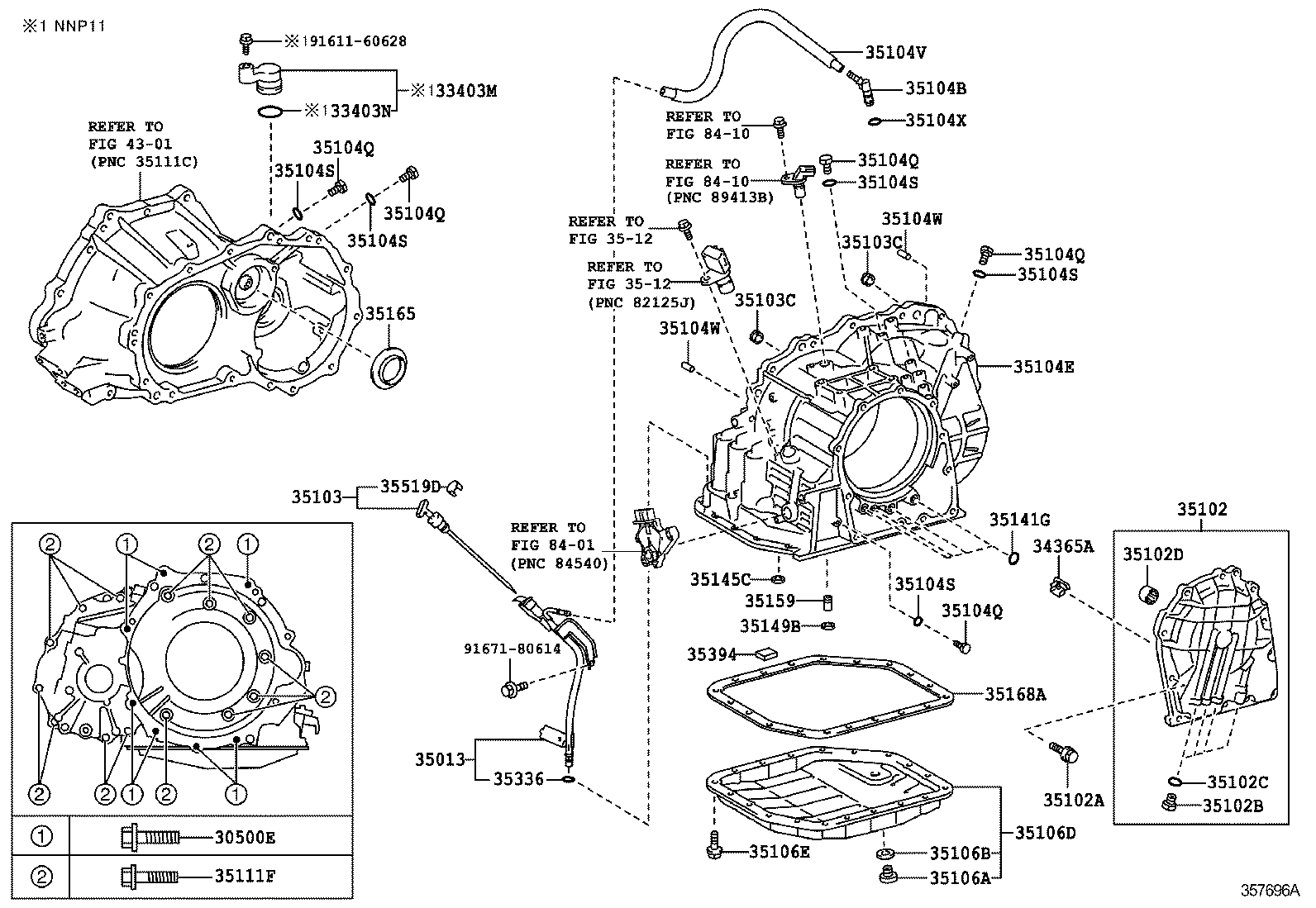  PORTE |  TRANSMISSION CASE OIL PAN ATM