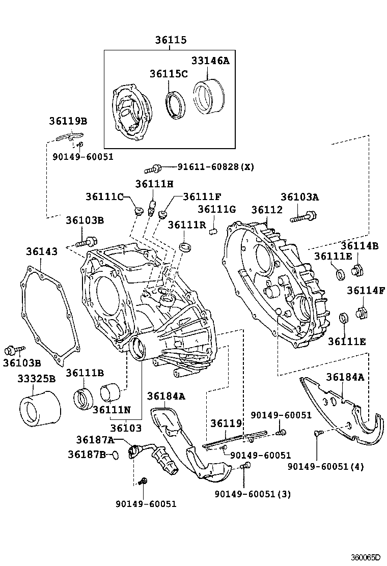  LITE TOWNACE NOAH V |  TRANSFER CASE EXTENSION HOUSING