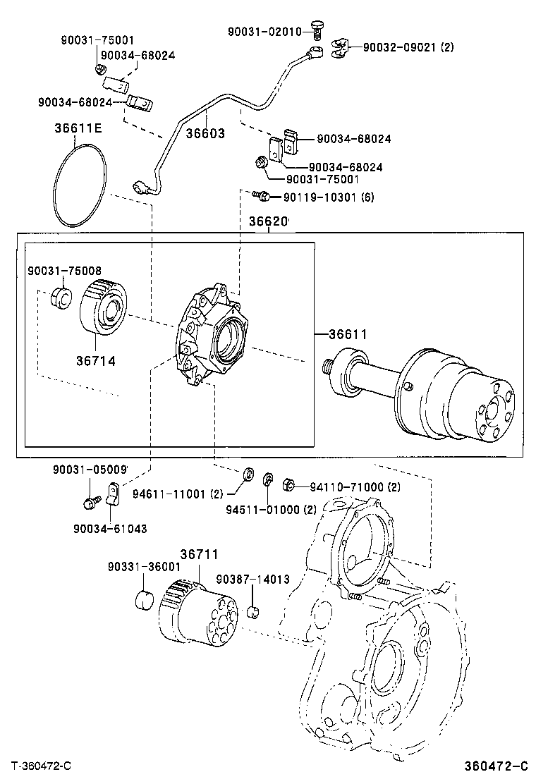  DYNA TOYOACE |  POWER TAKE OFF CASE GEAR