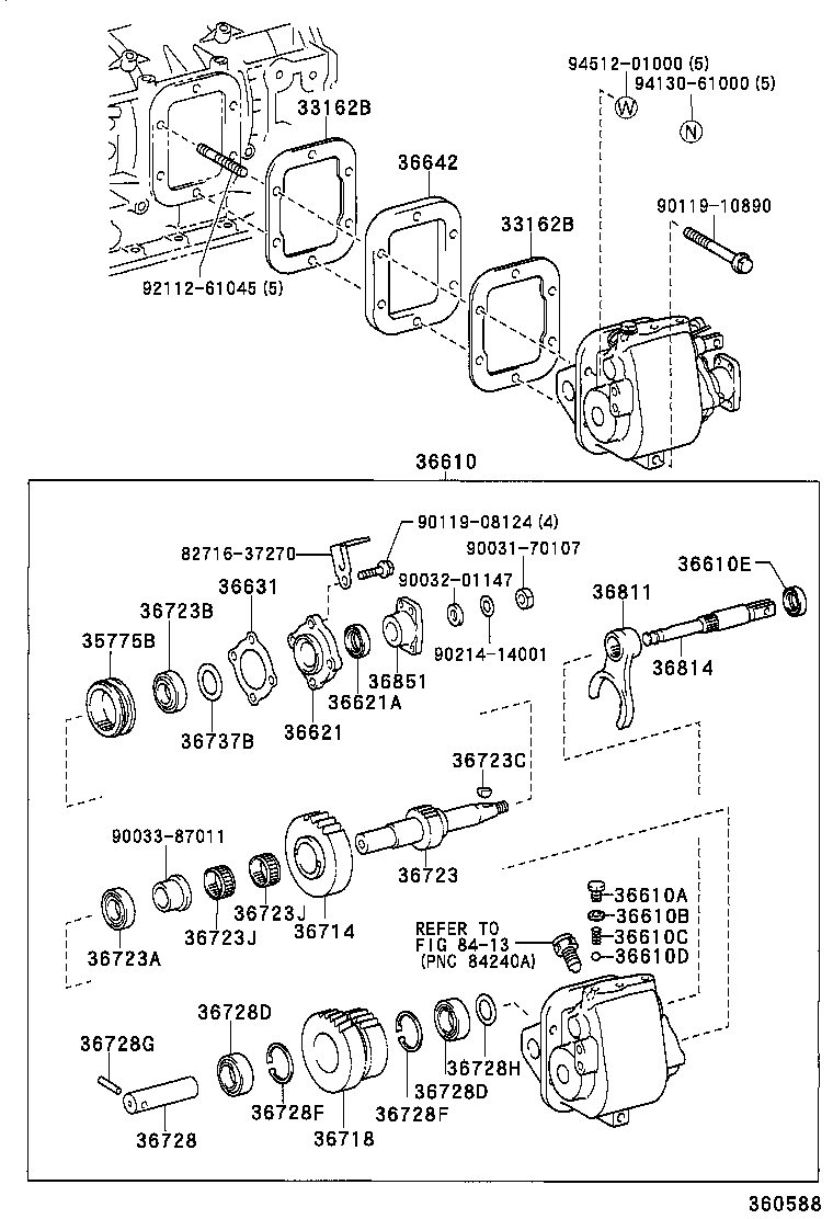  DYNA TOYOACE |  POWER TAKE OFF CASE GEAR
