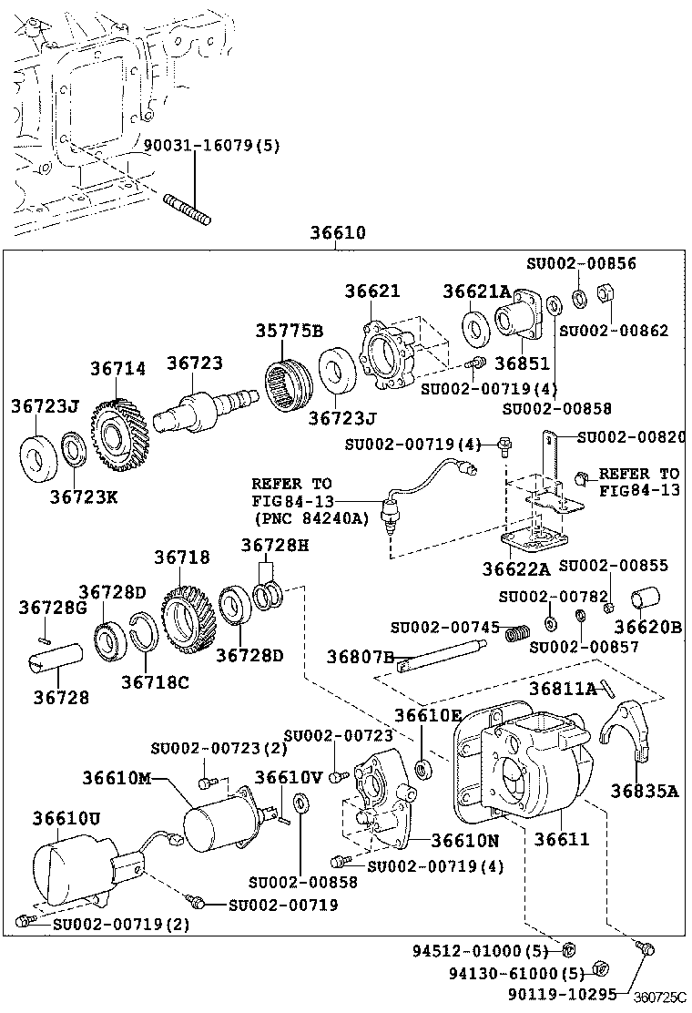  DYNA TOYOACE |  POWER TAKE OFF CASE GEAR
