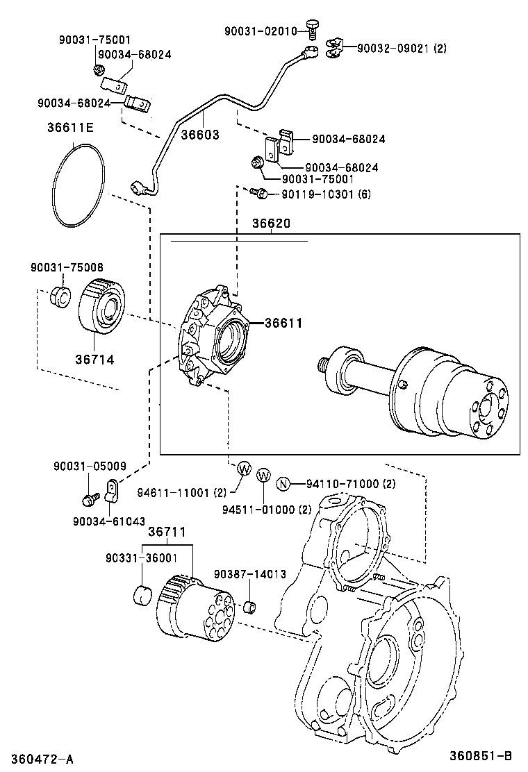 DYNA TOYOACE |  POWER TAKE OFF CASE GEAR