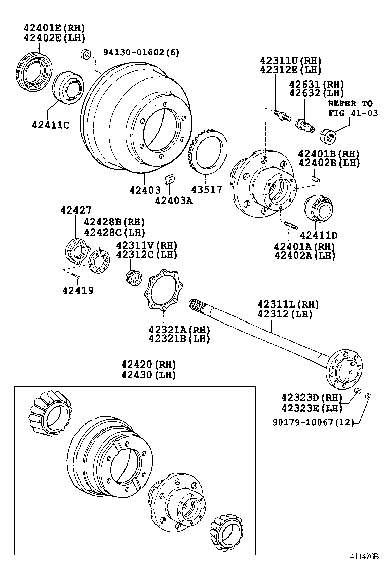  QUICK DELI URBAN SUP |  REAR AXLE SHAFT HUB