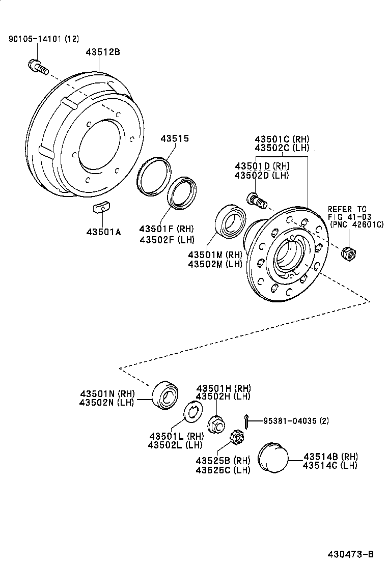  DYNA TOYOACE |  FRONT AXLE HUB