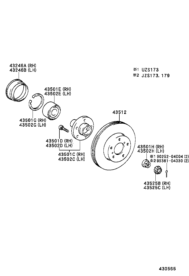  CROWN CROWN MAJESTA |  FRONT AXLE HUB