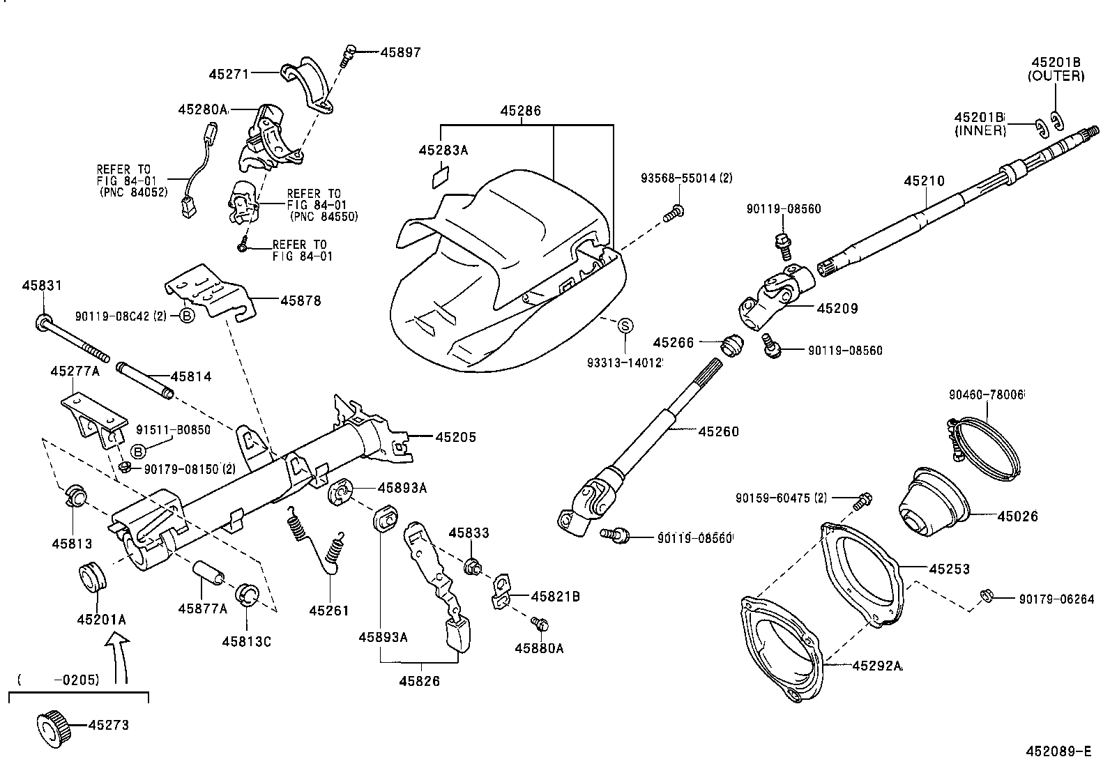  MR S |  STEERING COLUMN SHAFT