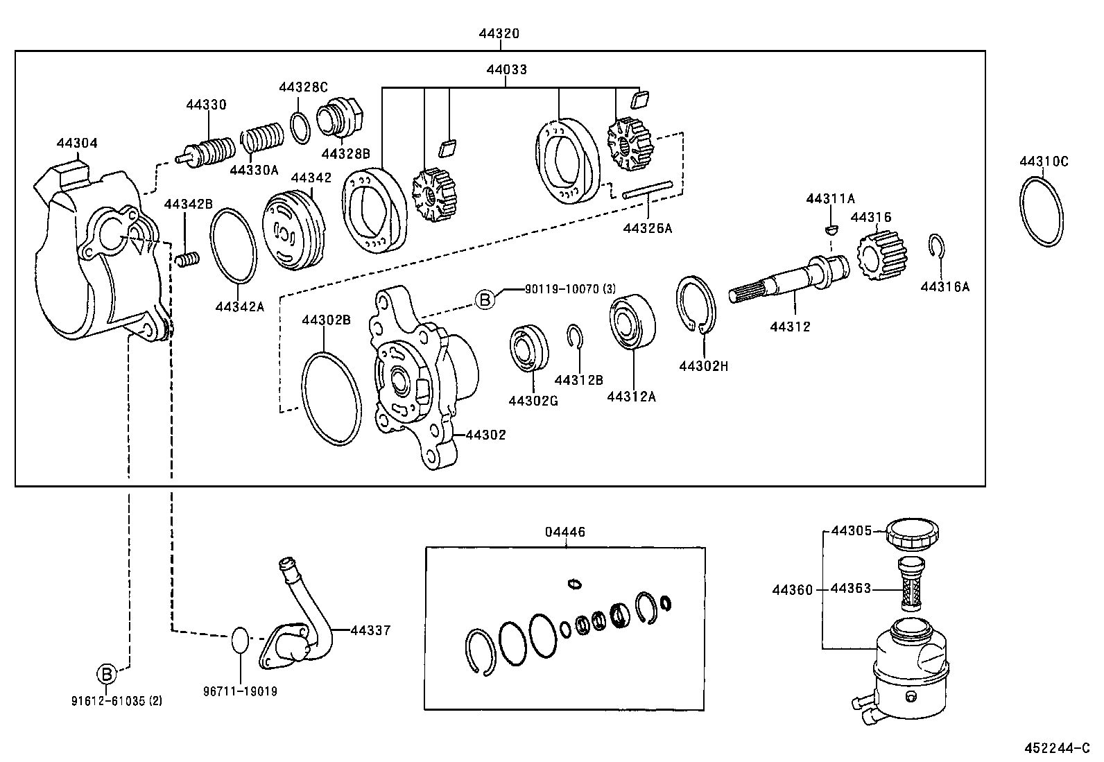  DYNA TOYOACE |  VANE PUMP RESERVOIR POWER STEERING