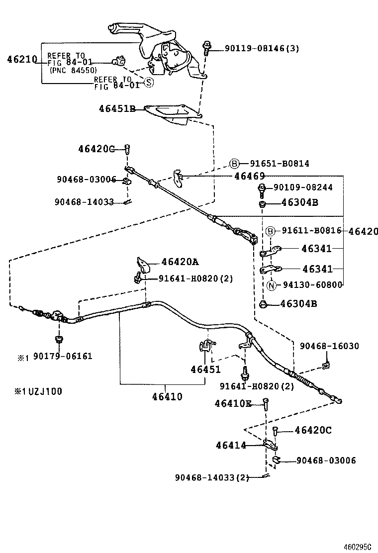  LAND CRUISER 100 |  PARKING BRAKE CABLE