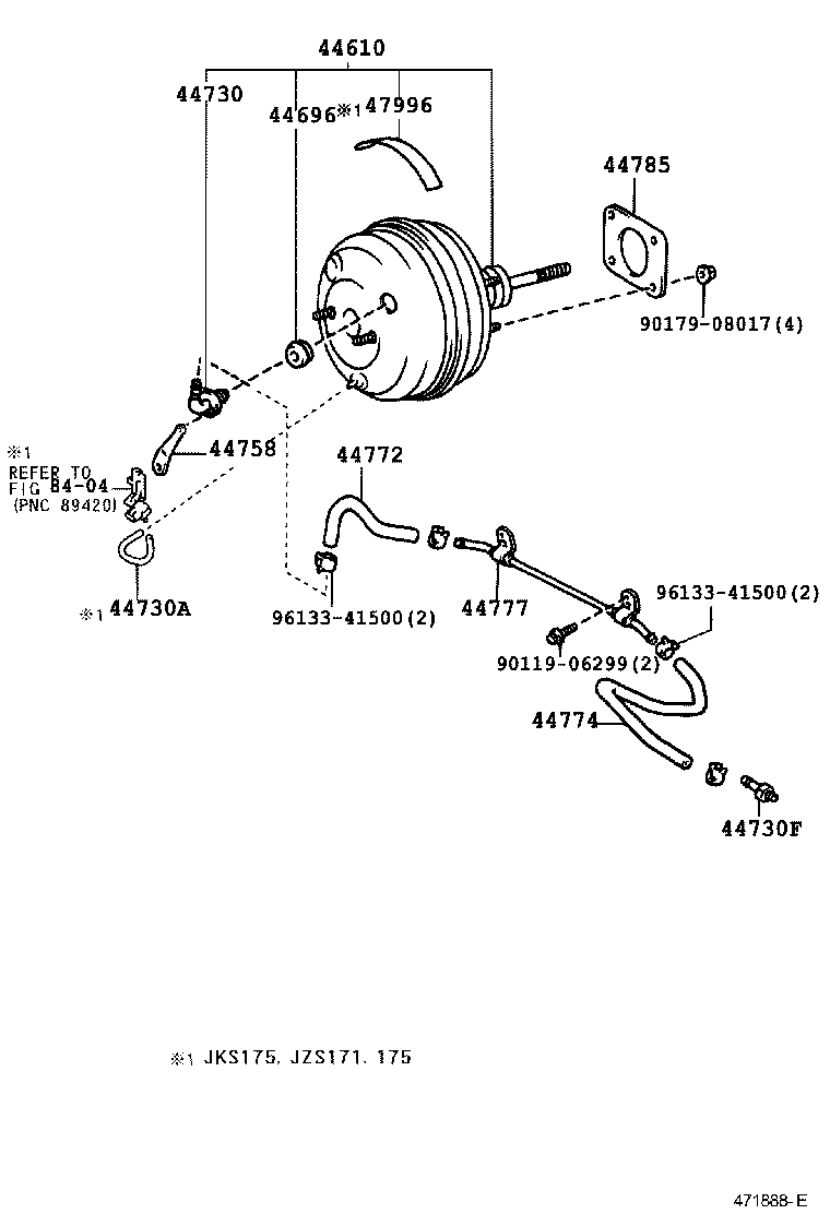  CROWN CROWN MAJESTA |  BRAKE BOOSTER VACUUM TUBE