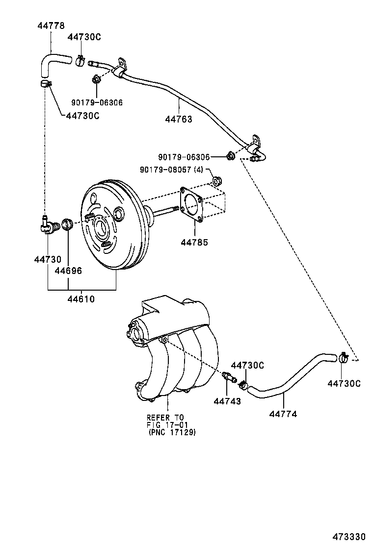  HILUX SURF |  BRAKE BOOSTER VACUUM TUBE