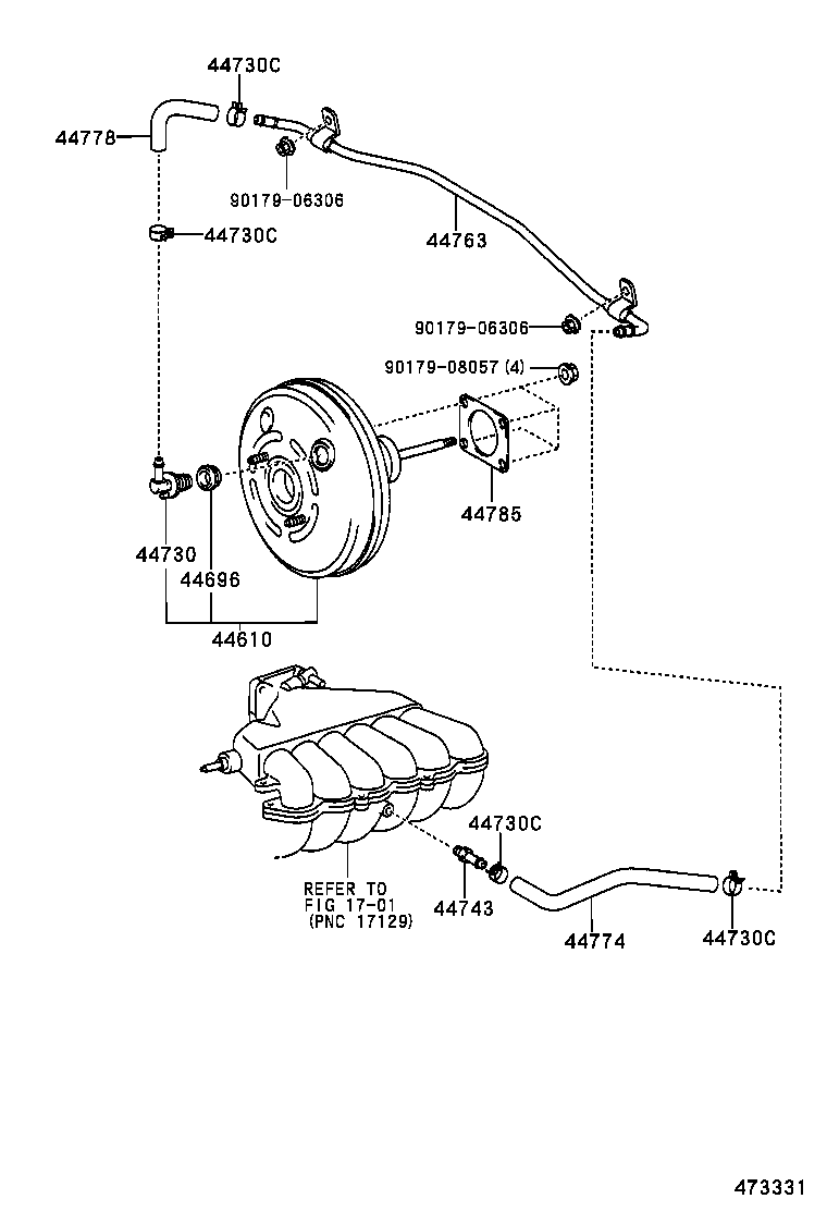  HILUX SURF |  BRAKE BOOSTER VACUUM TUBE