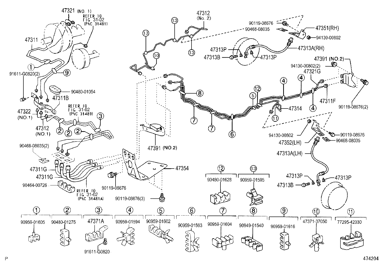  DYNA TOYOACE |  BRAKE TUBE CLAMP
