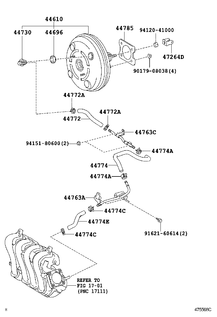  AURIS |  BRAKE BOOSTER VACUUM TUBE