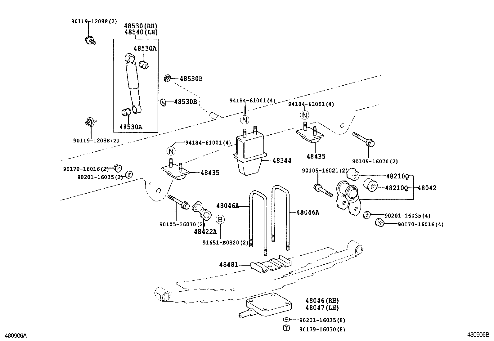  DYNA TOYOACE |  REAR SPRING SHOCK ABSORBER