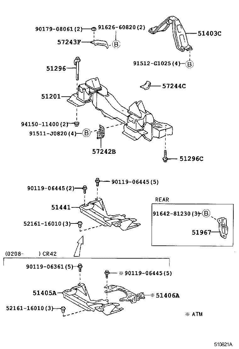  LITE TOWNACE NOAH V |  SUSPENSION CROSSMEMBER UNDER COVER