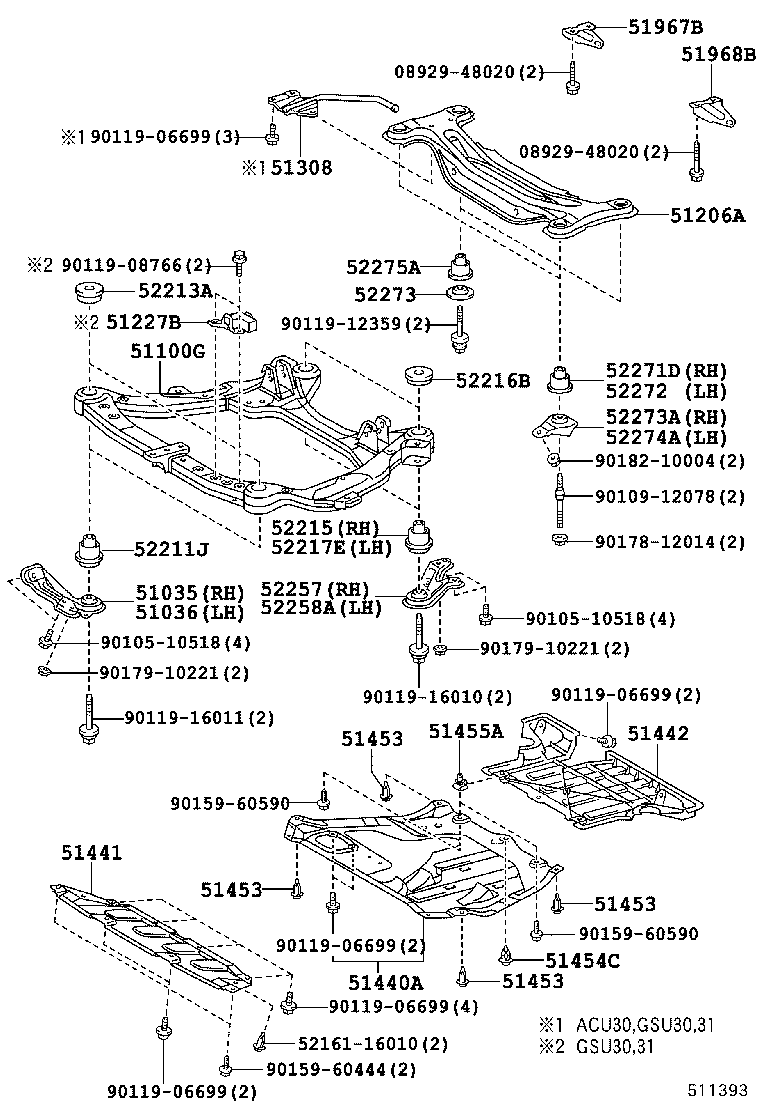  HARRIER |  SUSPENSION CROSSMEMBER UNDER COVER