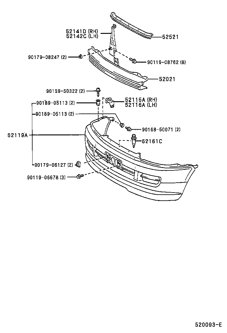  LITE TOWNACE NOAH V |  FRONT BUMPER BUMPER STAY