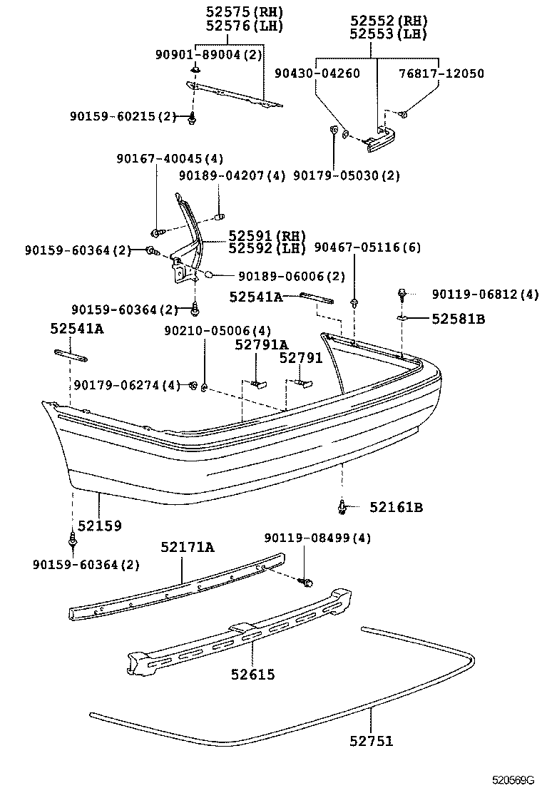CROWN CROWN MAJESTA | REAR BUMPER BUMPER STAY