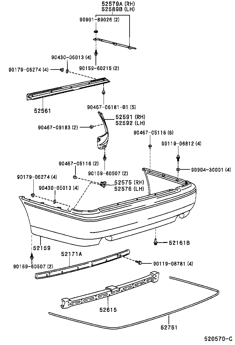  CROWN CROWN MAJESTA |  REAR BUMPER BUMPER STAY