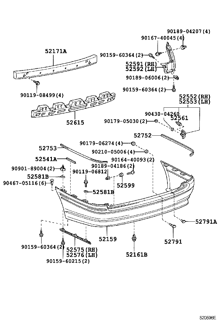  CROWN CROWN MAJESTA |  REAR BUMPER BUMPER STAY