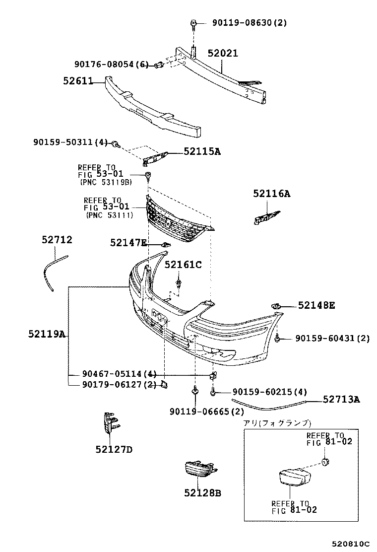  PREMIO ALLION |  FRONT BUMPER BUMPER STAY